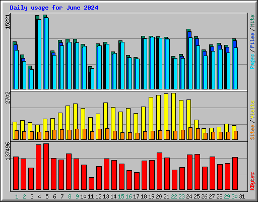 Daily usage for June 2024