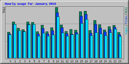 Hourly usage for January 2018