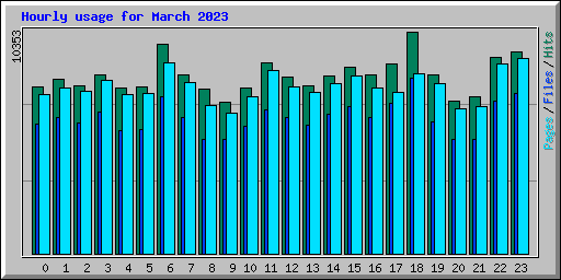 Hourly usage for March 2023